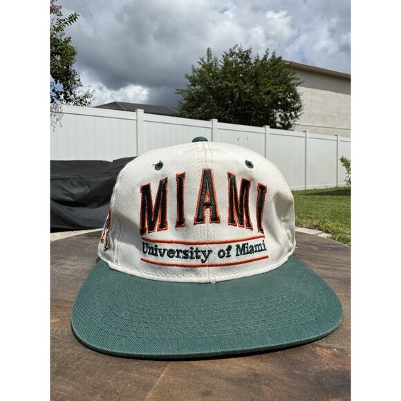 Vintage 90's Miami Hurricanes NCAA Snapback Hat University Of Miami Embroidered - Picture 1 of 8